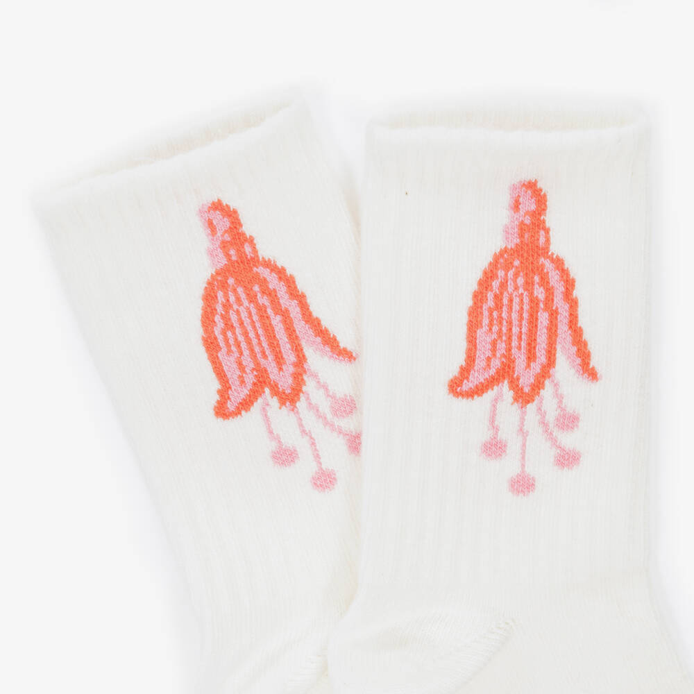 Mini Rodini-Girls Pink & Ivory Sock Trio | Childrensalon Outlet