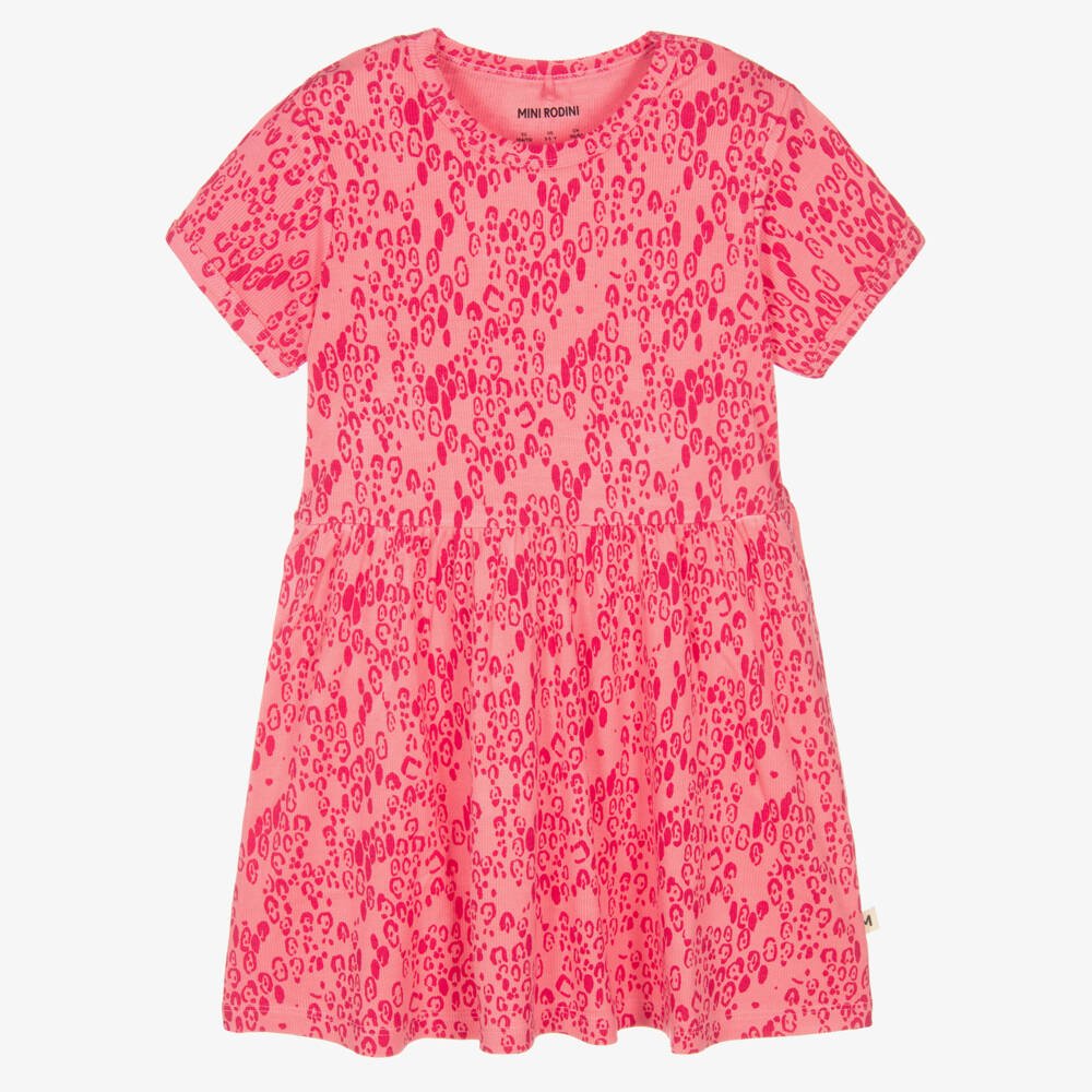 Mini Rodini-Платье с леопардовым узором розовое для девочек | Childrensalon Outlet