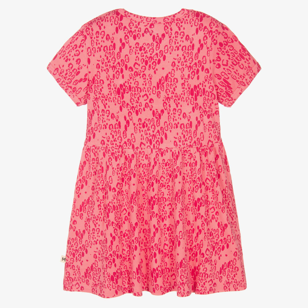 Mini Rodini-Girls Pink Modal Leopard Print Dress | Childrensalon Outlet