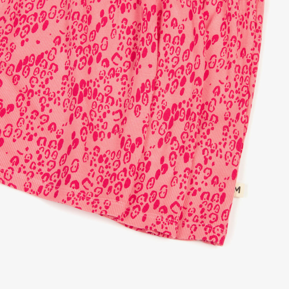 Mini Rodini-Girls Pink Modal Leopard Print Dress | Childrensalon Outlet
