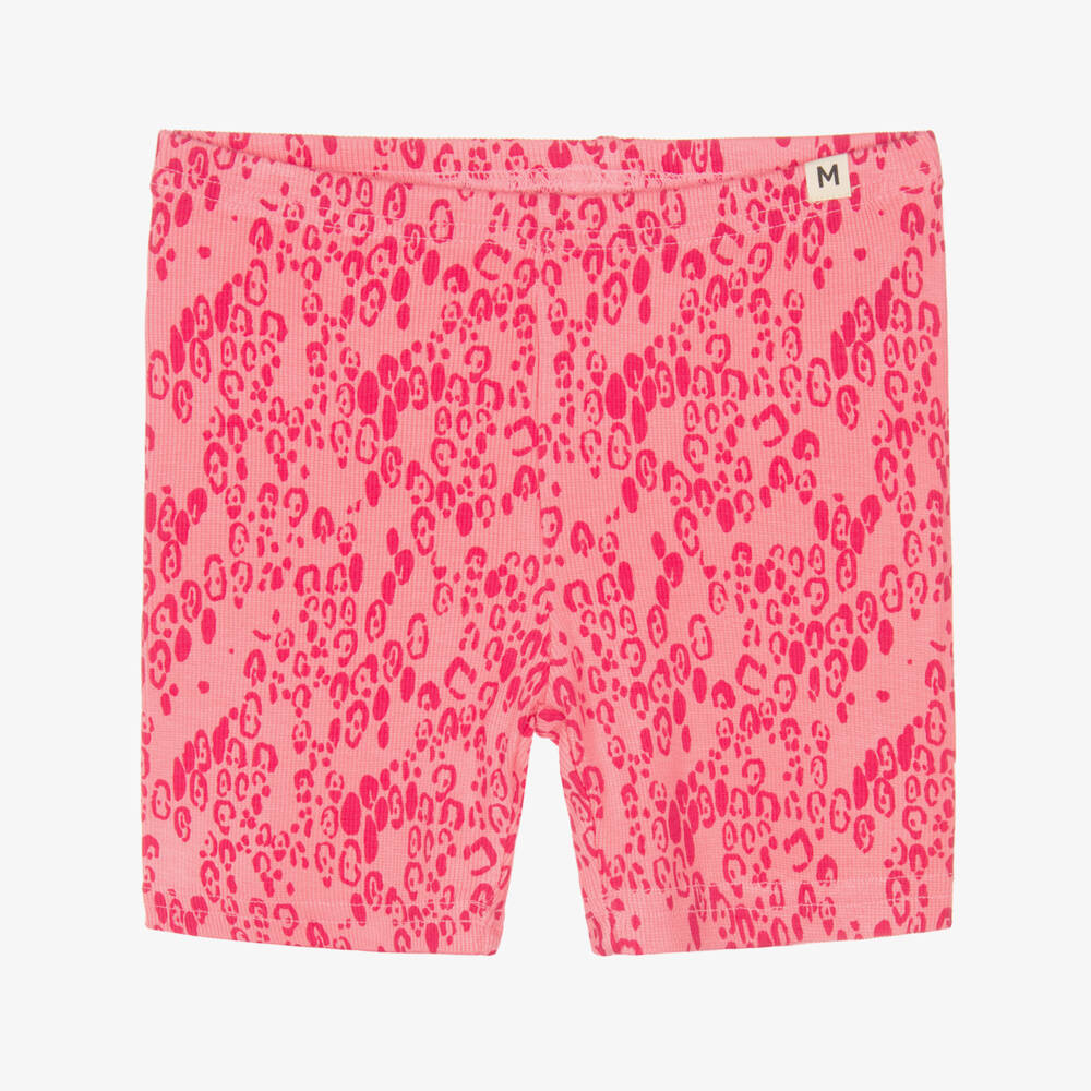 Mini Rodini-Girls Pink Modal Leopard Print Shorts | Childrensalon Outlet