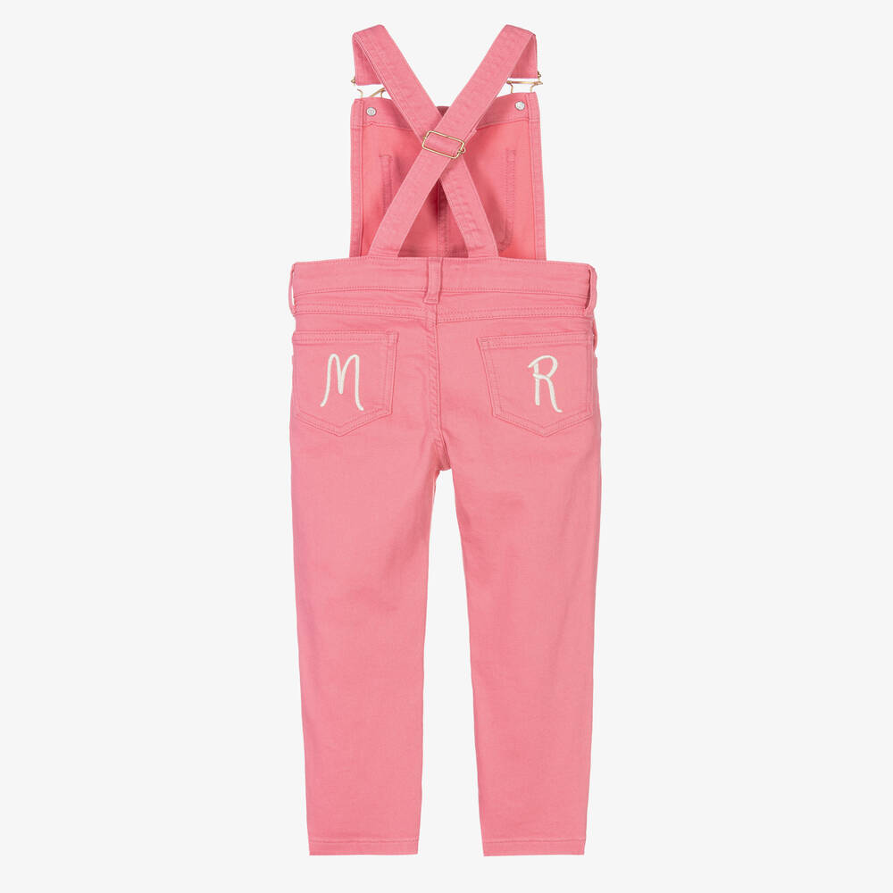 Mini Rodini-Girls Pink Organic Cotton Dungarees | Childrensalon Outlet
