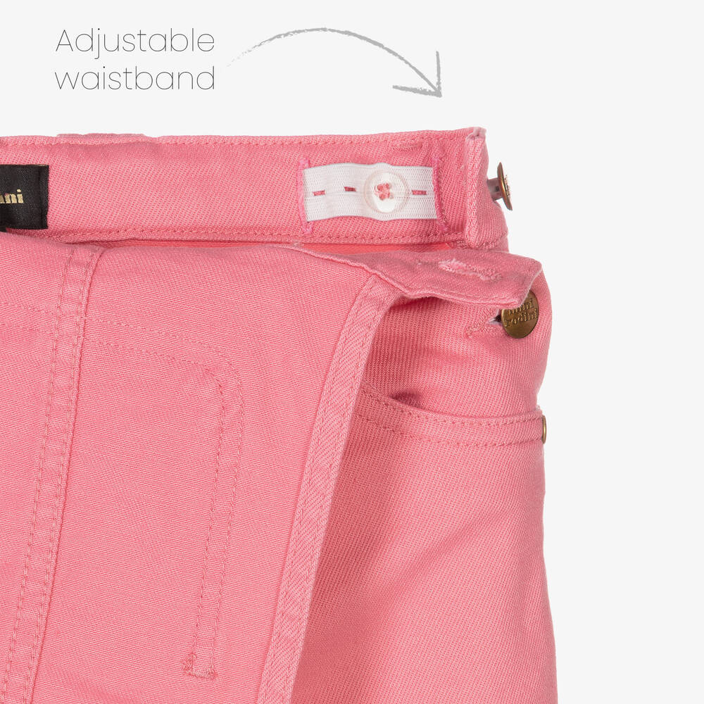 Mini Rodini-Girls Pink Organic Cotton Dungarees | Childrensalon Outlet