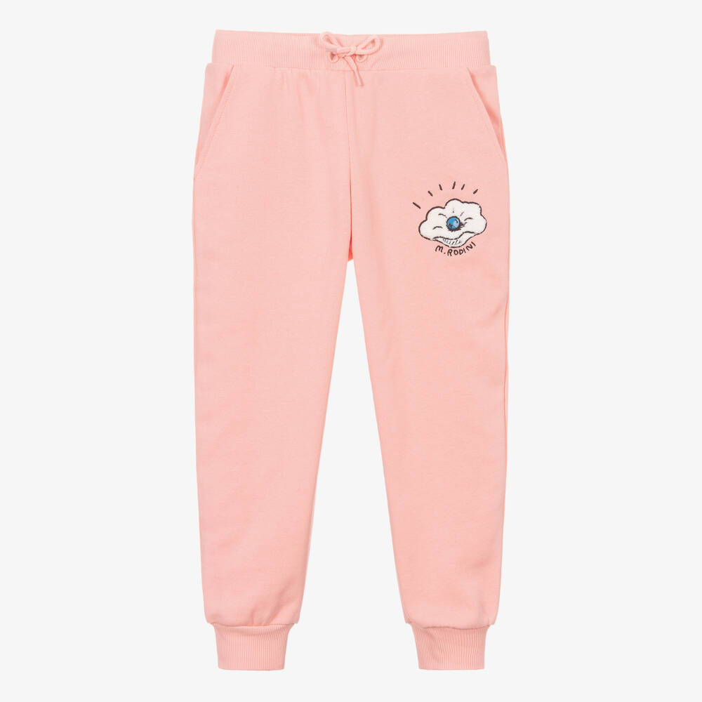 Mini Rodini - Bas de jogging rose coton bio huitre | Childrensalon