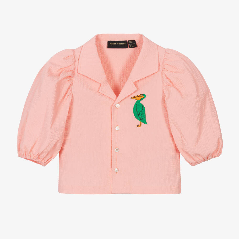 Mini Rodini - Rosa Pelikan-Bluse aus Biobaumwolle | Childrensalon