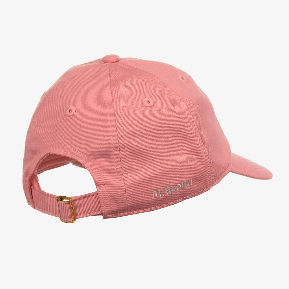 Mini Rodini-كاب قطن عضوي كانفاس لون زهري للبنات | Childrensalon Outlet