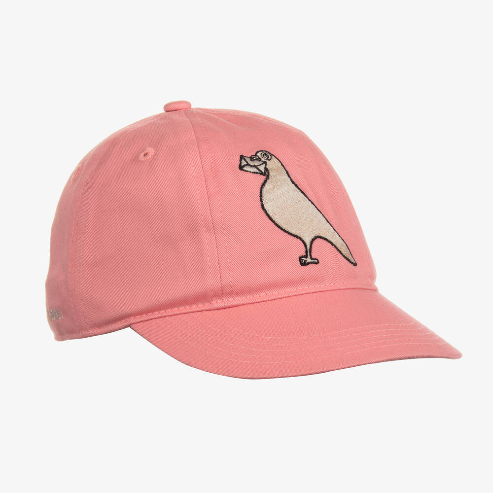 Mini Rodini - Casquette rose en coton bio pigeon  | Childrensalon