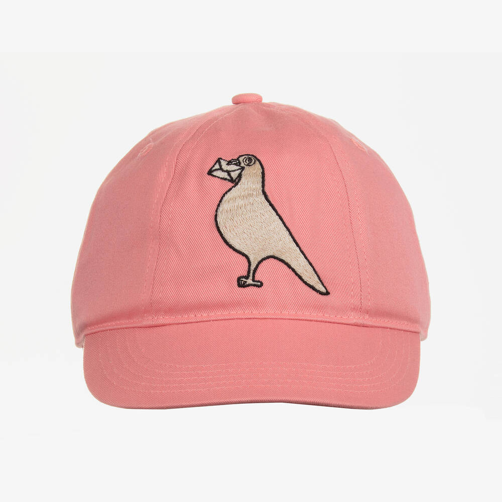 Mini Rodini-كاب قطن عضوي كانفاس لون زهري للبنات | Childrensalon Outlet