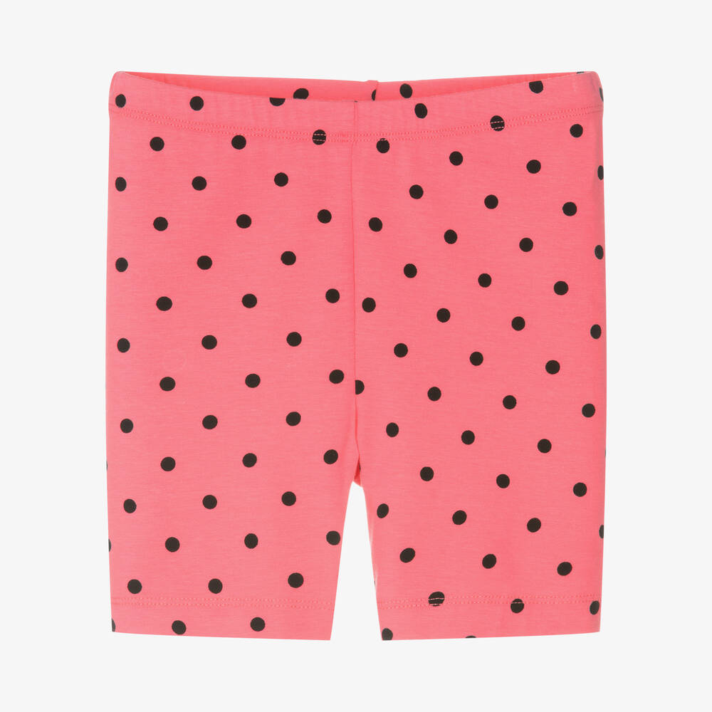 Mini Rodini - Girls Pink Organic Cotton Polka Dot Shorts | Childrensalon