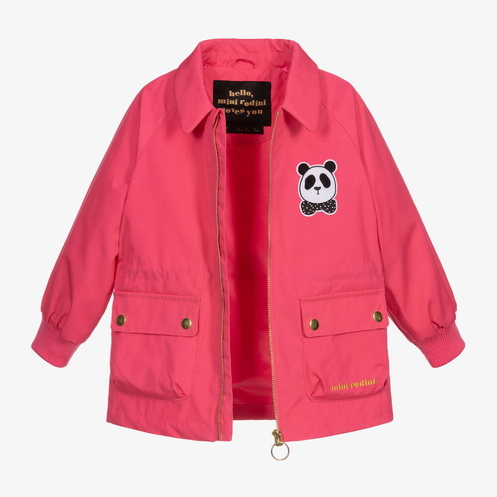 Mini Rodini-Girls Pink Panda Jacket  | Childrensalon Outlet