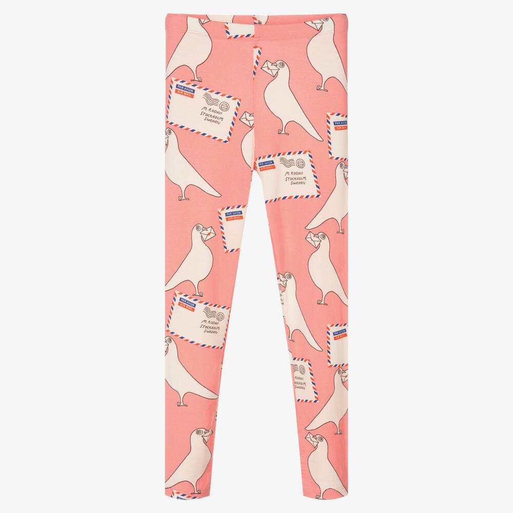 Mini Rodini - Girls Pink Pigeon Leggings | Childrensalon