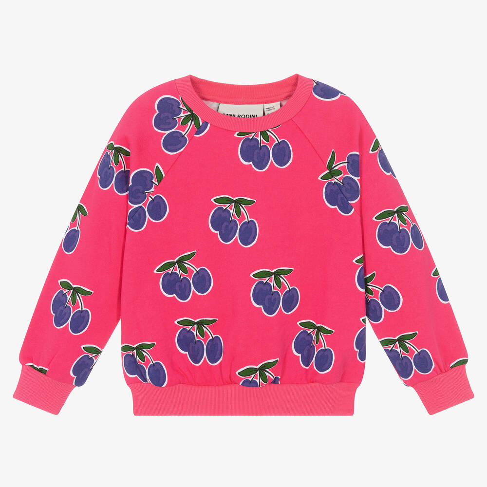 Mini Rodini - Pflaumen-Biobaumwollsweatshirt Pink | Childrensalon