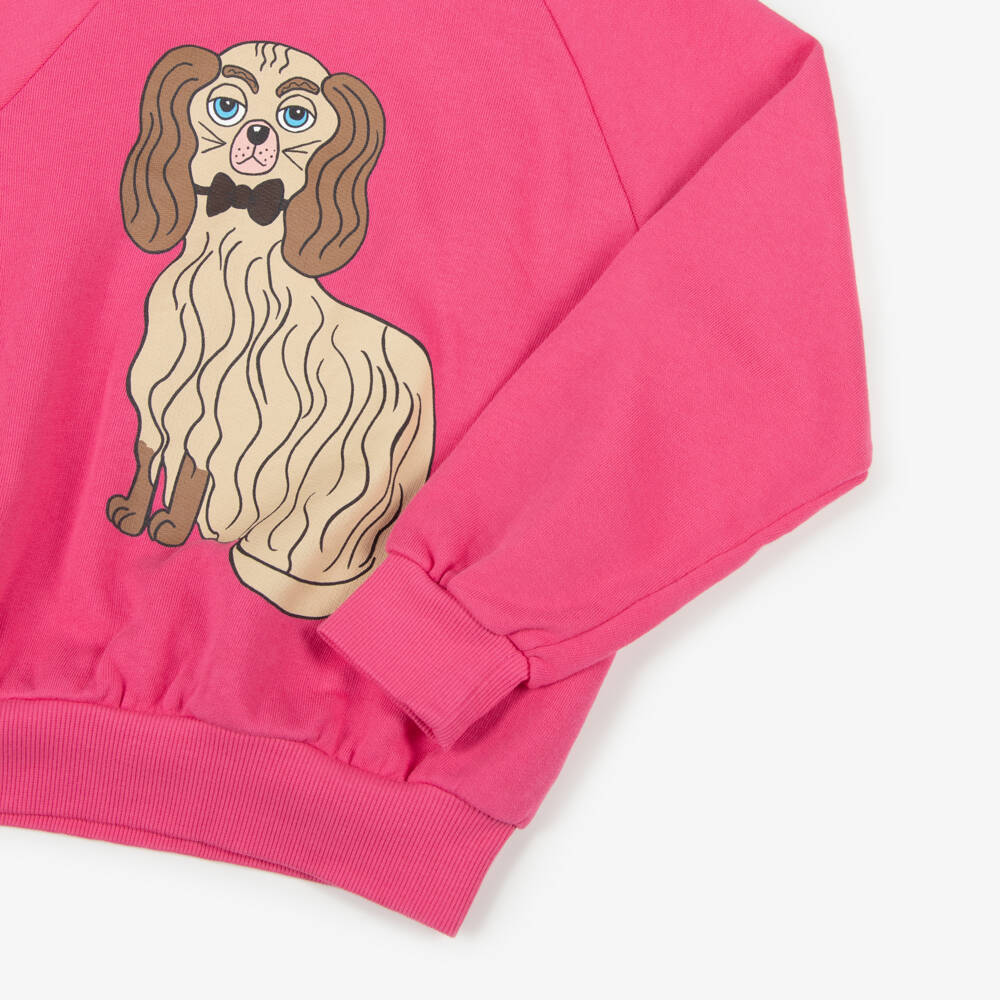 Mini Rodini-Girls Pink Pup Pattern Cotton Top | Childrensalon Outlet