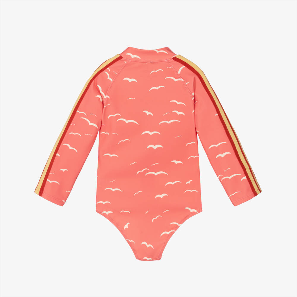 Mini Rodini-مايوه بطبعة النورس لون زهري (+UPF 40) | Childrensalon Outlet