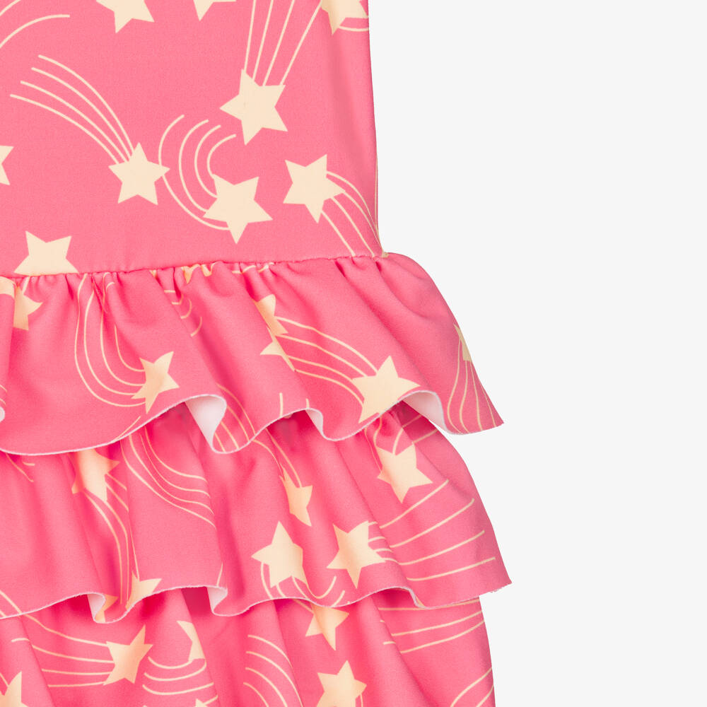 Mini Rodini-Girls Pink Shooting Star Print Swimsuit (UPF 40+) | Childrensalon Outlet