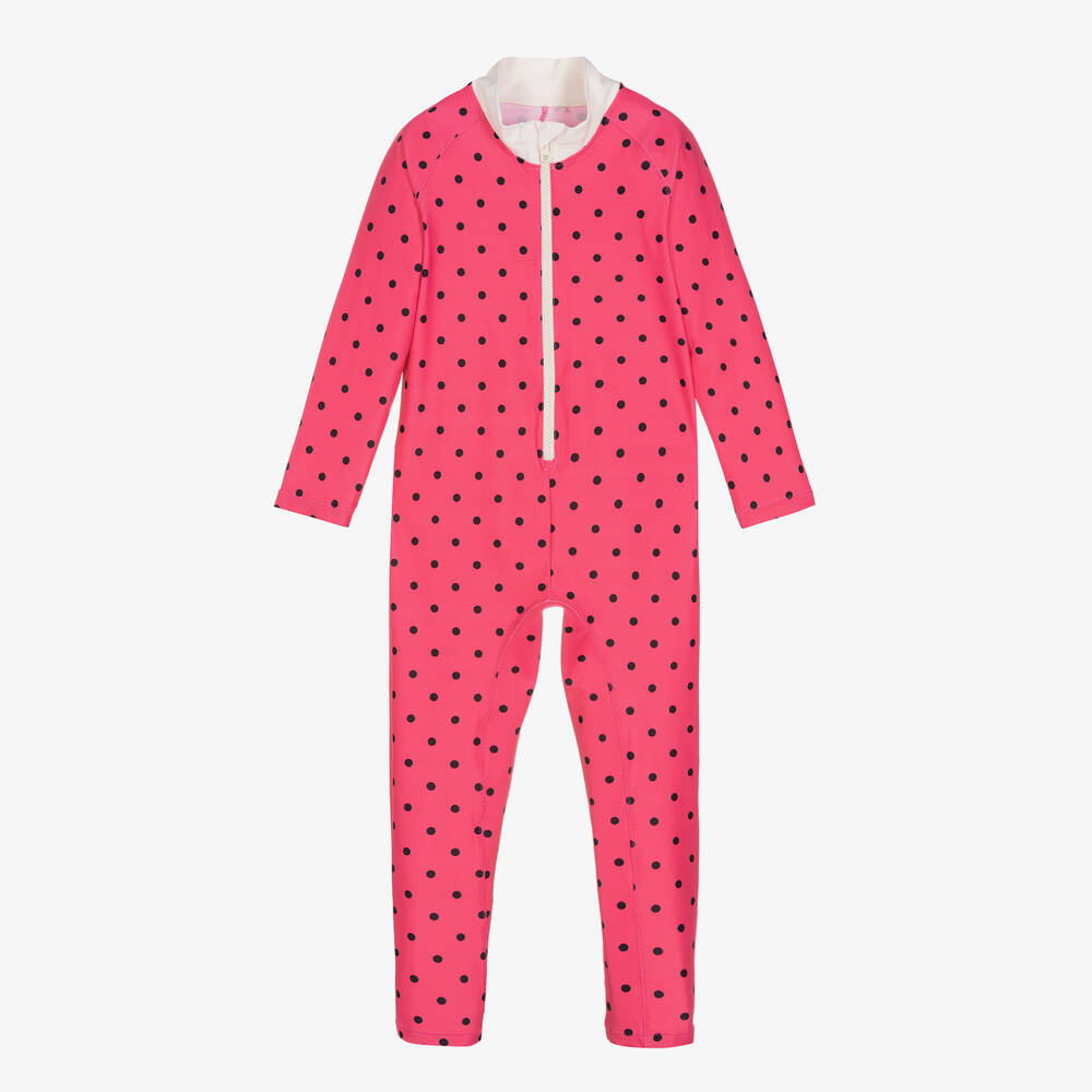 Mini Rodini-Girls Pink Sun Protective Suit (UPF 50+) | Childrensalon Outlet