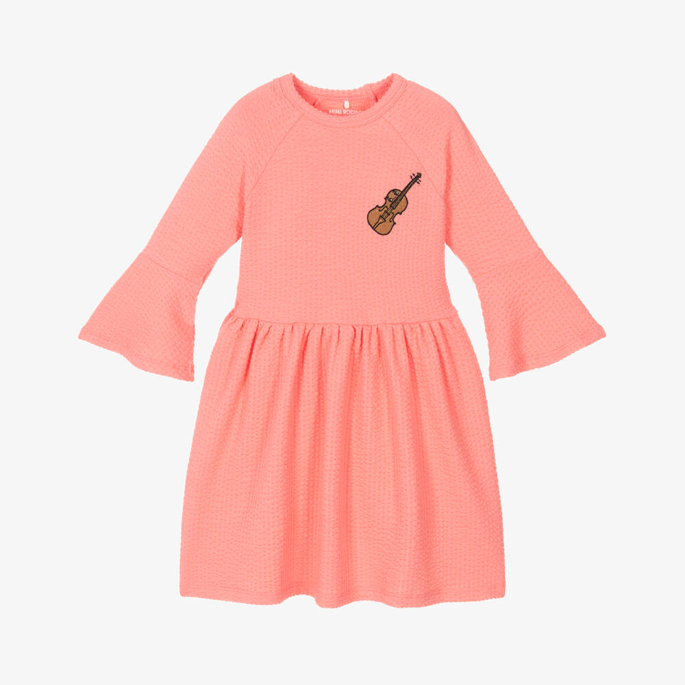Mini Rodini-Girls Playful Pink Violin Dress | Childrensalon Outlet