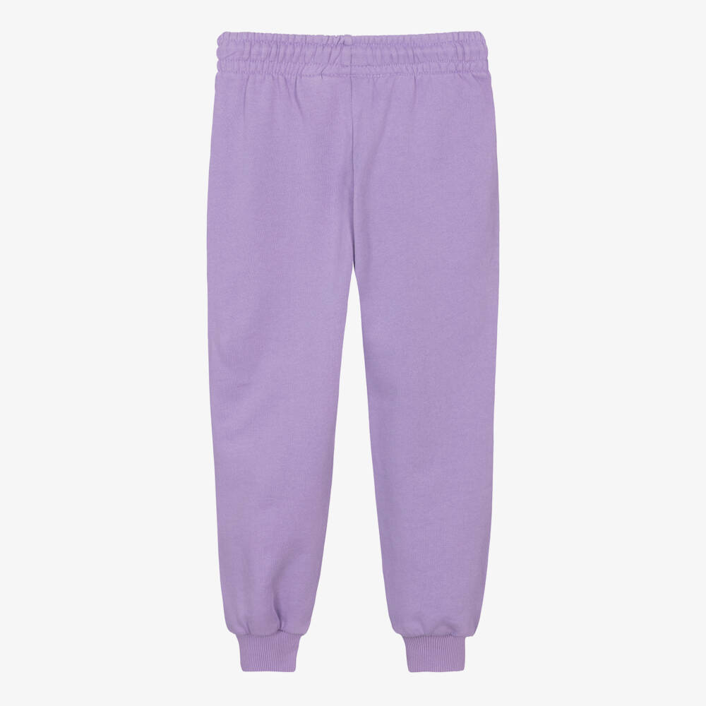 Mini Rodini-Girls Purple Cotton Joggers with Cat Motif | Childrensalon Outlet