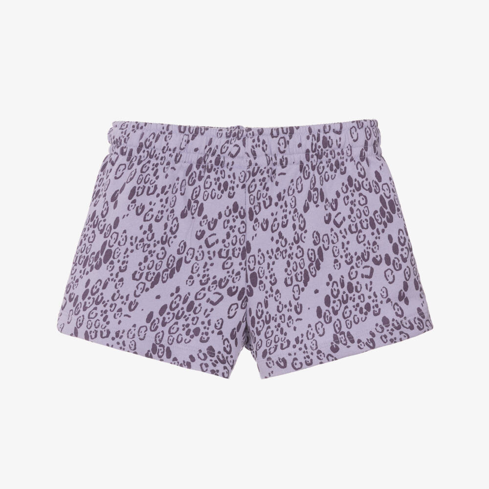 Mini Rodini-Шорты из органического хлопка с леопардовым принтом пурпурные для девочек | Childrensalon Outlet