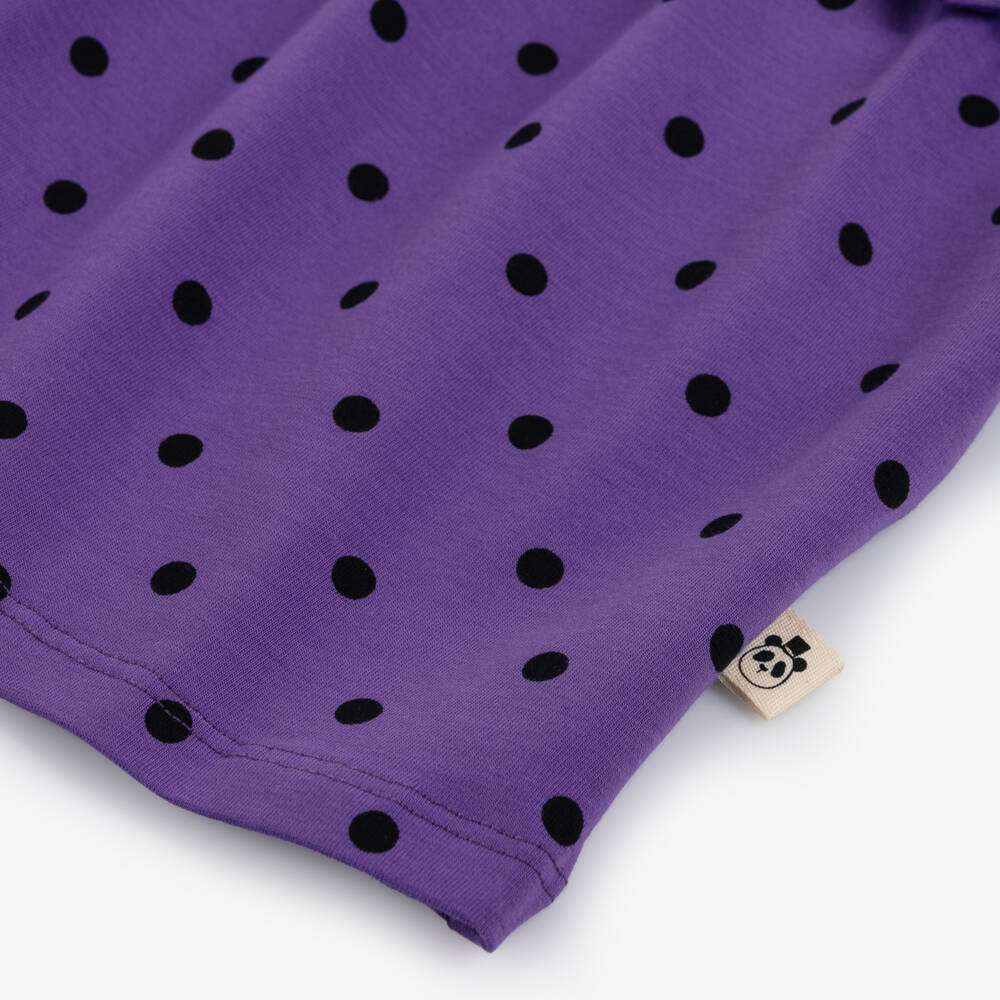 Mini Rodini-Girls Purple Organic Dotty Dress | Childrensalon Outlet