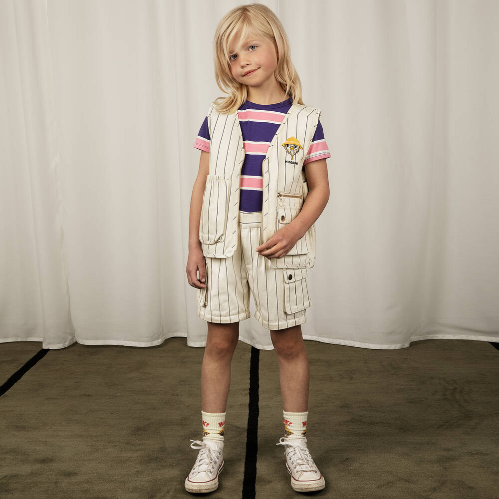 Mini Rodini-Girls Purple & Pink Organic Cotton T-Shirt | Childrensalon Outlet