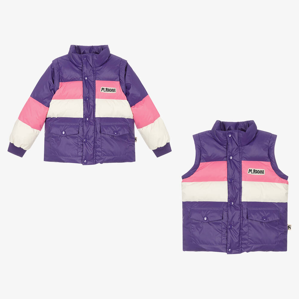 Mini Rodini-Фиолетово-розовый пуховик | Childrensalon Outlet