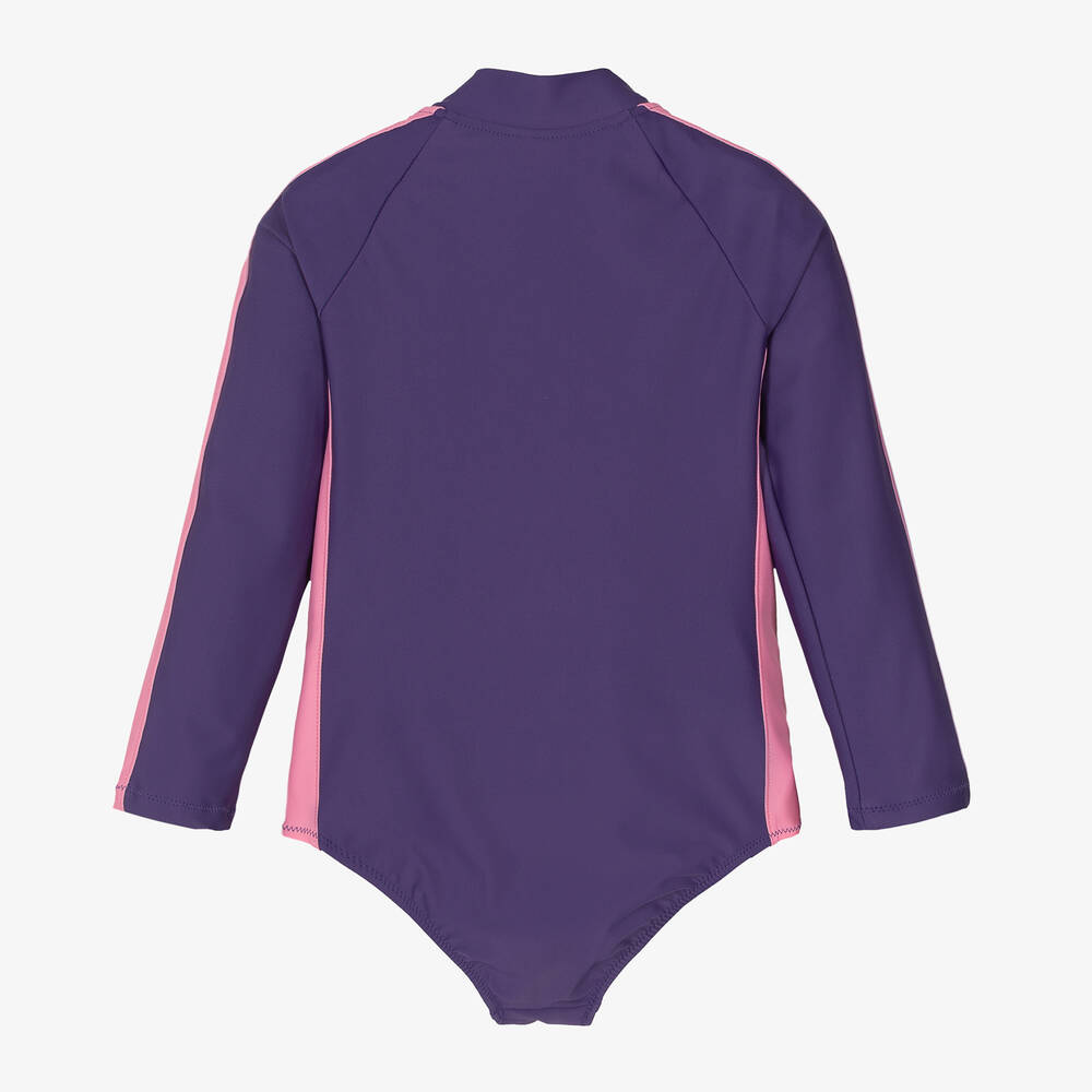 Mini Rodini-Girls Purple & Pink Swimsuit (UPF50+) | Childrensalon Outlet