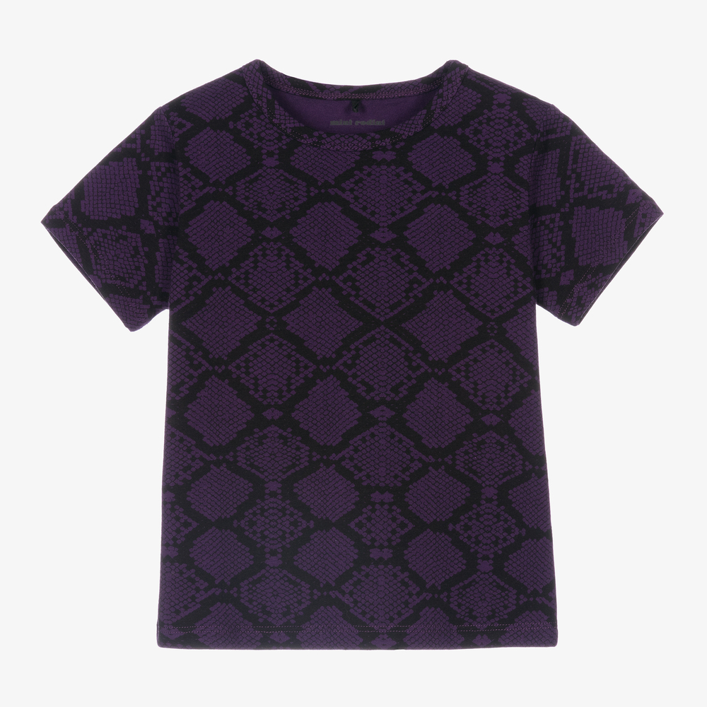 Mini Rodini - Girls Purple Snakeskin T-Shirt | Childrensalon