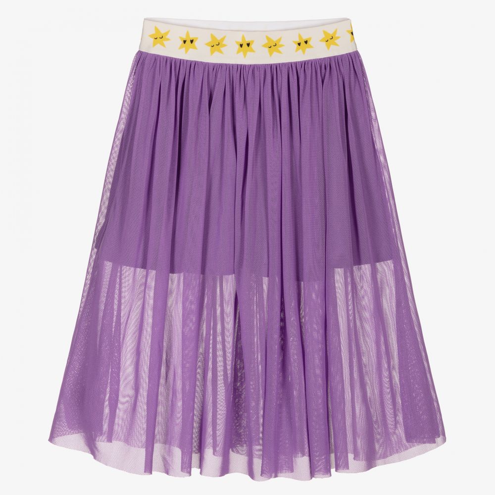 Mini Rodini - Girls Purple Tulle Midi Skirt | Childrensalon