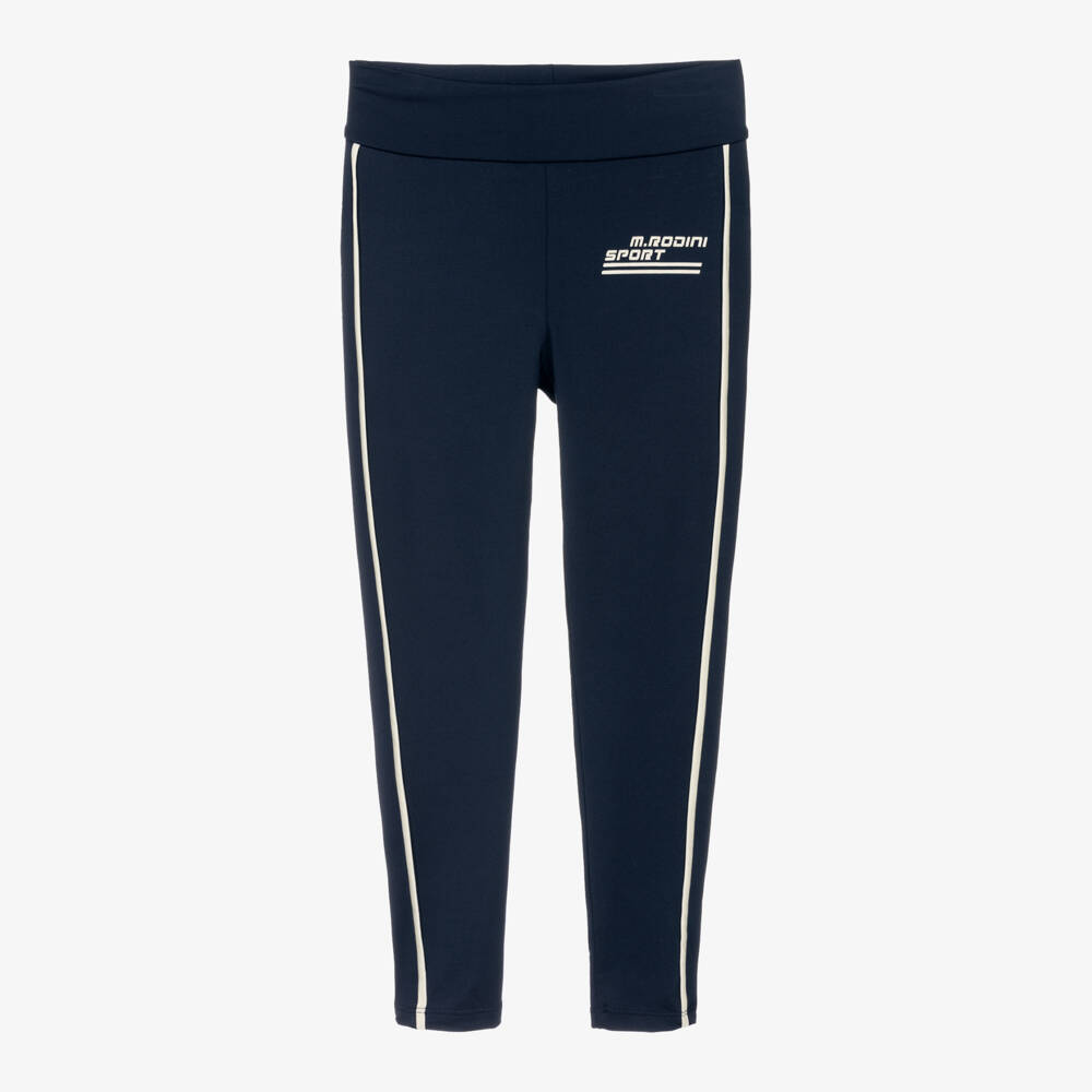 Mini Rodini-Girls Quick-Dry Navy Active Leggings | Childrensalon Outlet