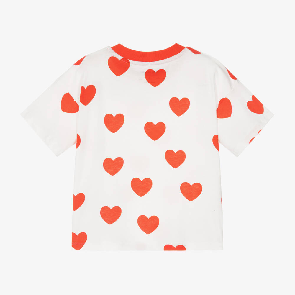 Mini Rodini-Girls Red Heart Cotton Top | Childrensalon Outlet