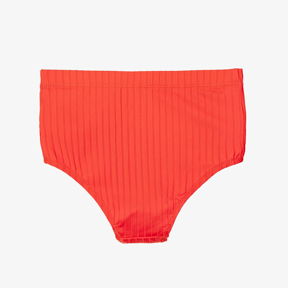 Mini Rodini-Girls Red High Waisted Bikini Bottoms with Bows | Childrensalon Outlet