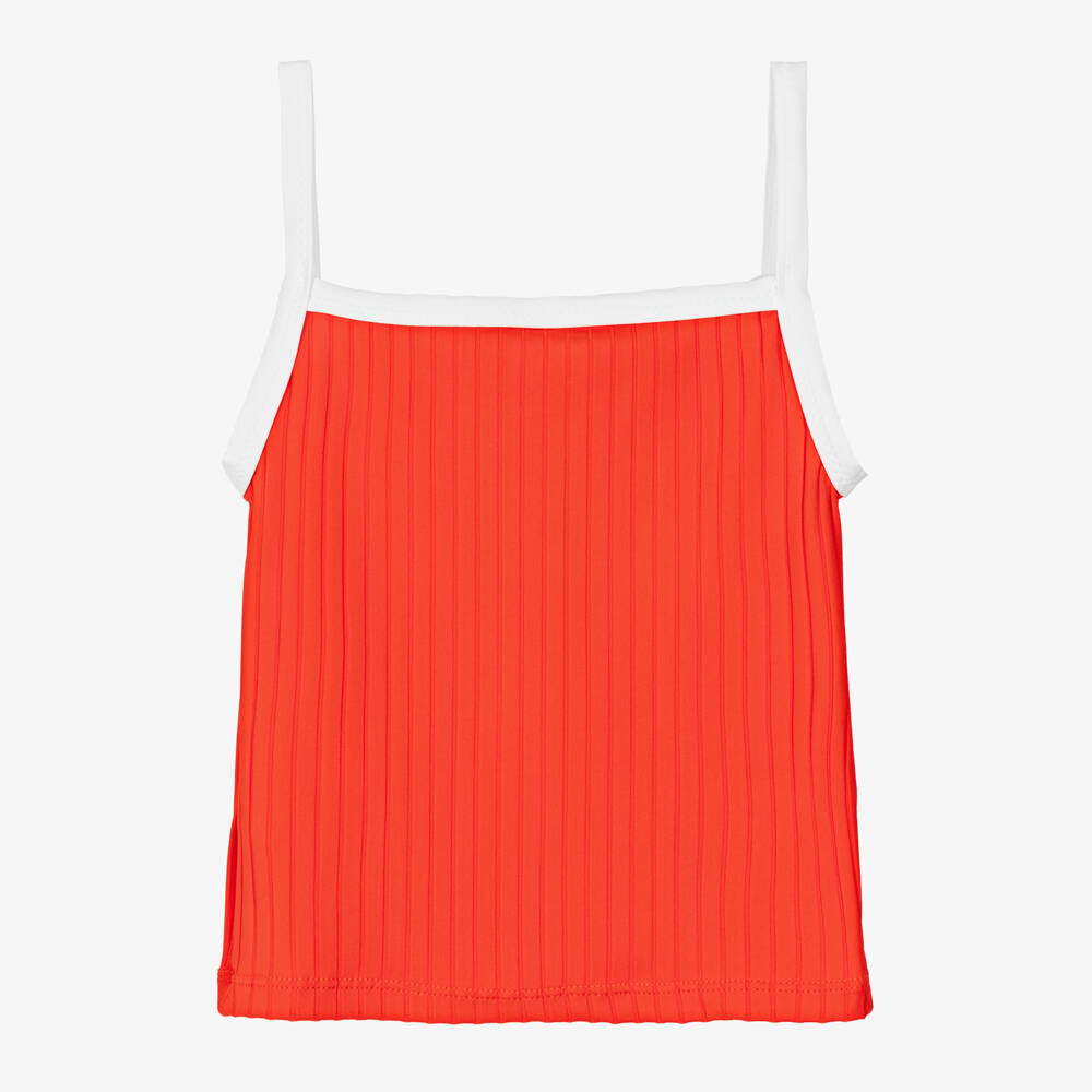Mini Rodini-Girls Red Mini Rodini Society Swim Top (UPF 40+) | Childrensalon Outlet
