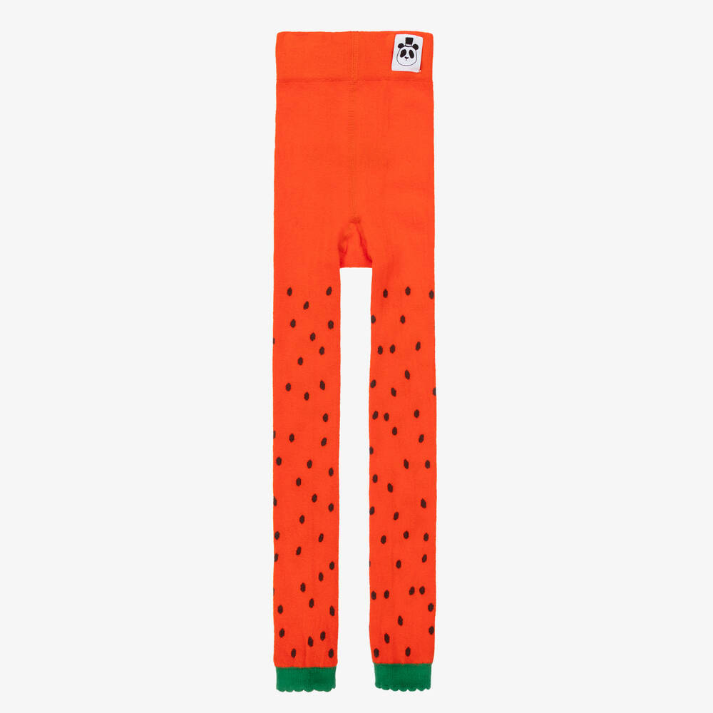 Mini Rodini - Rote Erdbeer-Biobaumwoll-Leggings | Childrensalon