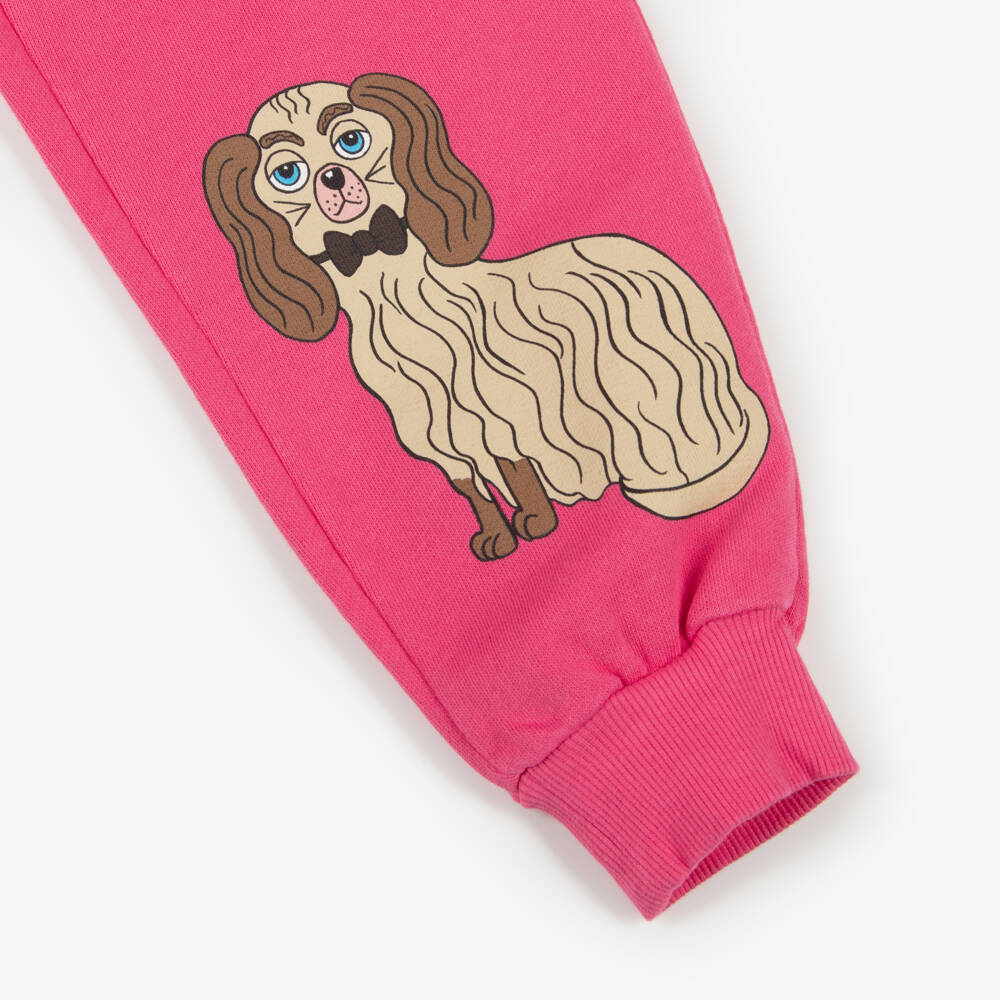 Mini Rodini-Girls Rosy Pup Print Joggers | Childrensalon Outlet