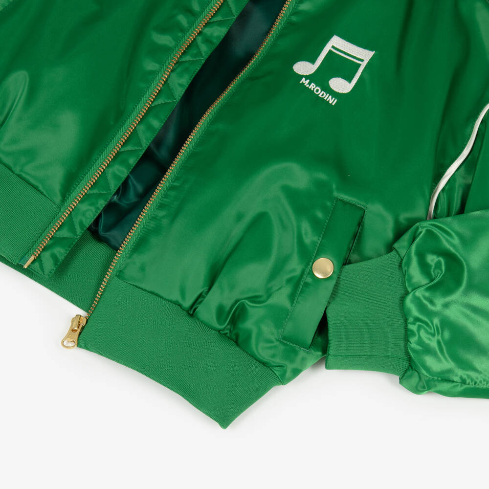 Mini Rodini-Girls Satin Song Green Jacket | Childrensalon Outlet