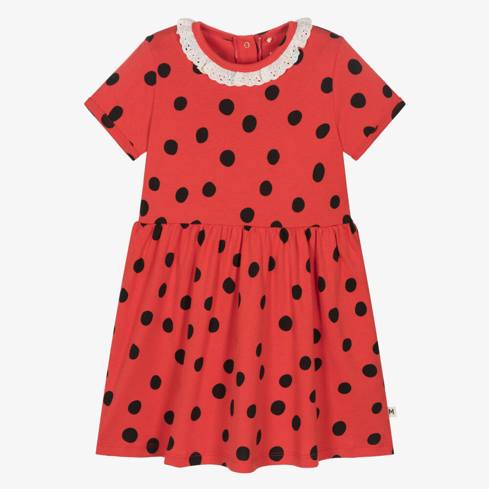 Mini Rodini-Girls Scarlet Dot Organic Dress | Childrensalon Outlet