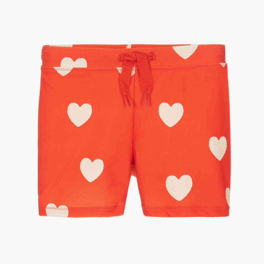 Mini Rodini-Girls Scarlet Heart Swim Shorts | Childrensalon Outlet