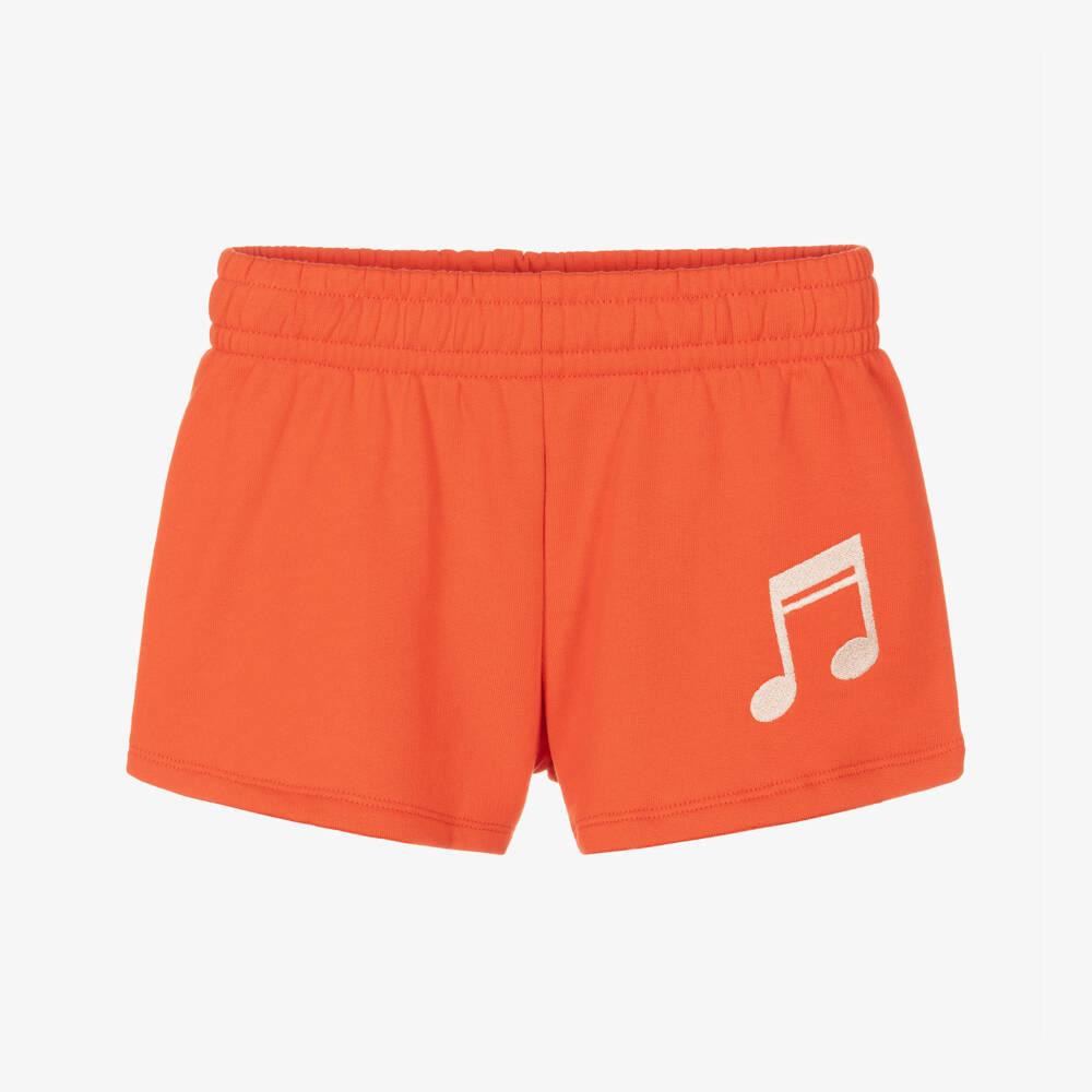 Mini Rodini-Girls Scarlet Music Note Cotton Shorts | Childrensalon Outlet