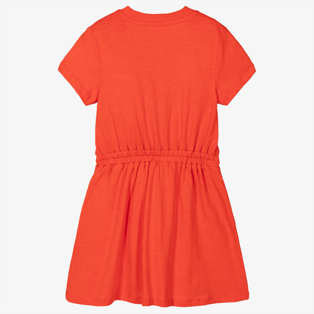 Mini Rodini-Платье из органического хлопка алого цвета для девочек | Childrensalon Outlet