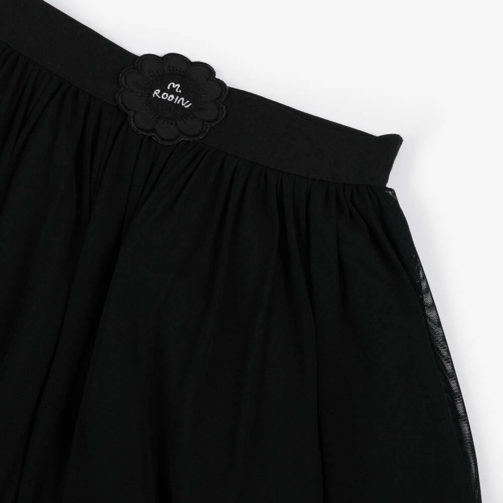 Mini Rodini-Girls Sheer Black Tulle Skirt | Childrensalon Outlet