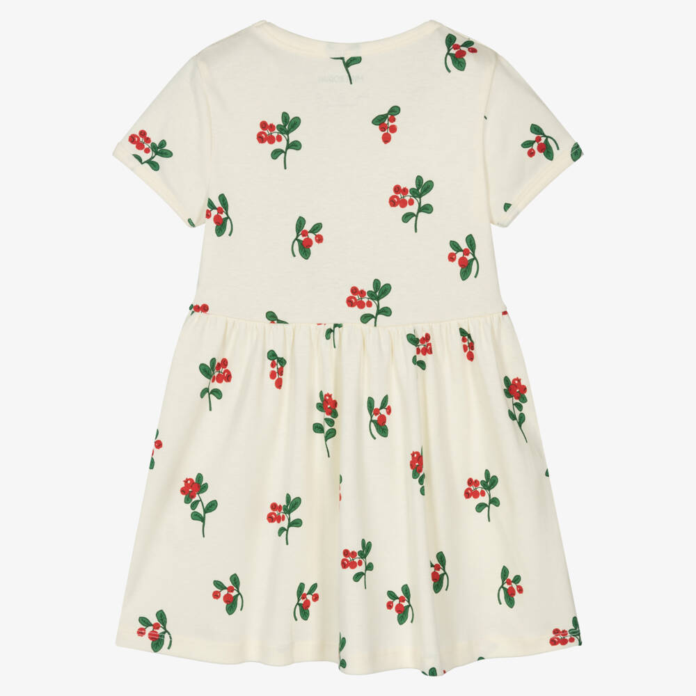 Mini Rodini-Girls Soft Ivory Berry Dress | Childrensalon Outlet