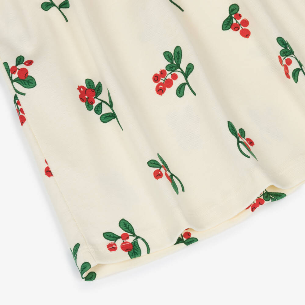 Mini Rodini-Girls Soft Ivory Berry Dress | Childrensalon Outlet