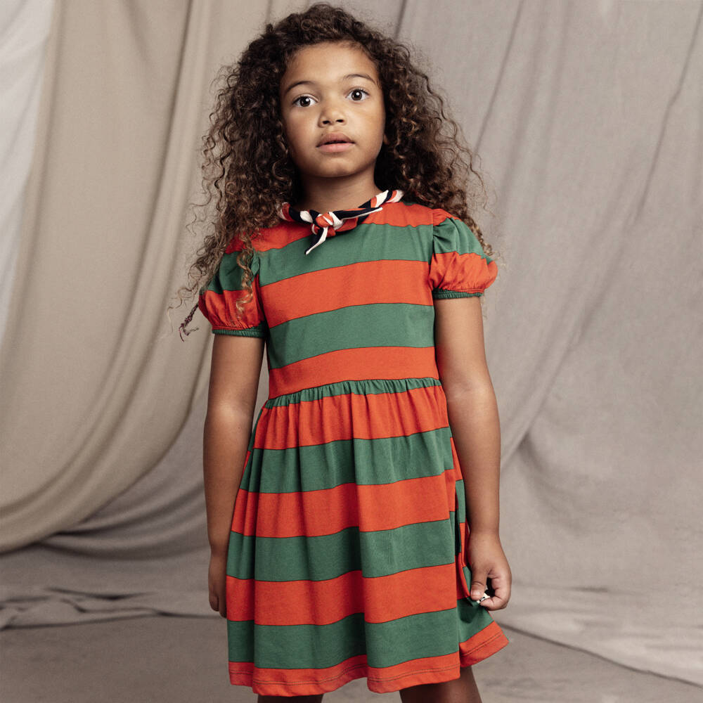 Mini Rodini-Girls Striped Cotton Day Dress | Childrensalon Outlet