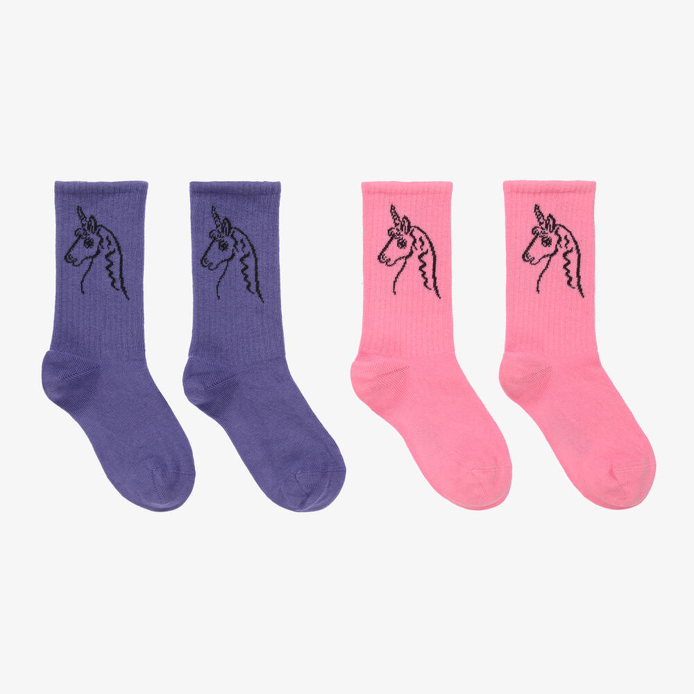 Mini Rodini - Girls Unicorn Socks (2 Pack) | Childrensalon