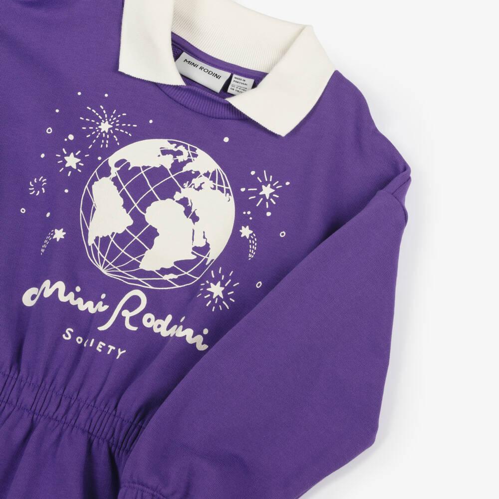 Mini Rodini-فستان قطن عضوي لون بنفسجي | Childrensalon Outlet
