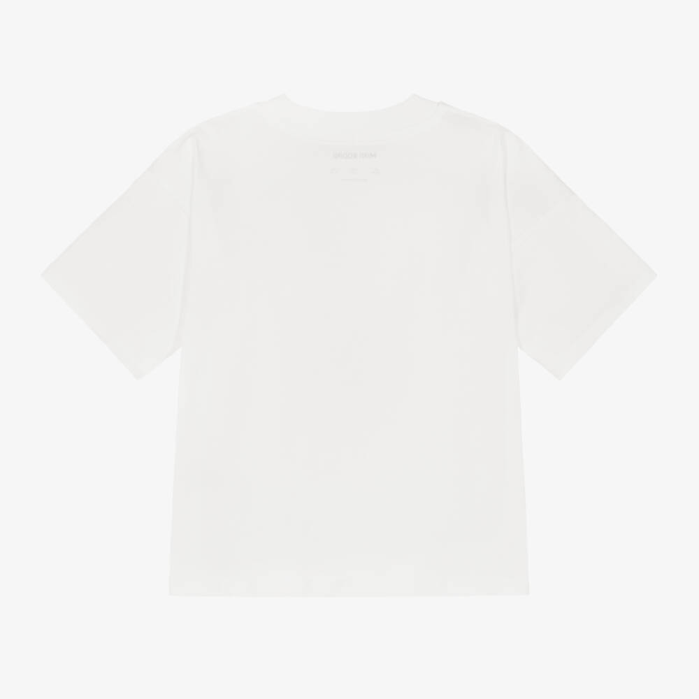 Mini Rodini-Girls White Cat Graphic Tee | Childrensalon Outlet