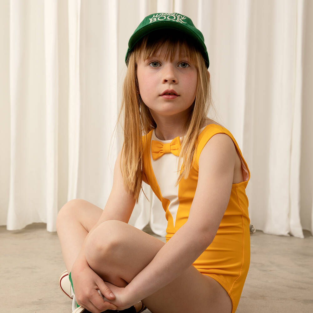 Girls yellow swimsuit clearance