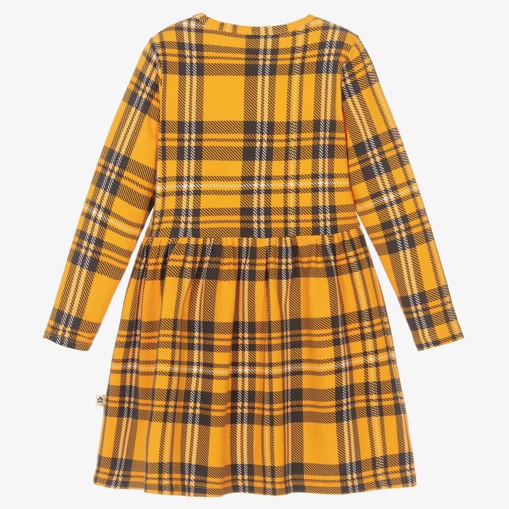 Mini Rodini-Желтое хлопковое платье в клетку для девочек | Childrensalon Outlet