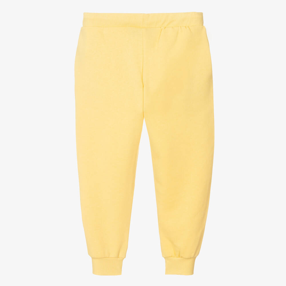 Mini Rodini-Girls Yellow Cotton Joggers | Childrensalon Outlet